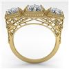 Image 4 : 2 CTW Past Present Future VS/SI Cushion Cut Diamond Ring Deco 18K Yellow Gold - REF-481W6H - 36073