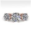 Image 1 : 2 CTW Solitaire Past Present Future VS/SI Diamond Ring 18K Rose Gold - REF-414F2M - 35909