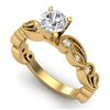Image 1 : 1.01 CTW VS/SI Diamond Solitaire Art Deco Ring 18K Yellow Gold - REF-218W2H - 37318
