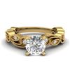 Image 4 : 1.01 CTW VS/SI Diamond Solitaire Art Deco Ring 18K Yellow Gold - REF-218W2H - 37318
