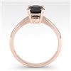 Image 4 : 1.0 CTW Black Diamond Engagement Designer Ring 18K Rose Gold - REF-51M3F - 32402