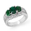 Image 1 : 3.50 CTW Emerald & Diamond Ring 18K White Gold - REF-135N6Y - 14281