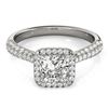 Image 1 : 1.15 CTW Certified VS/SI Princess Diamond Solitaire Halo Ring 18K White Gold - REF-163M6F - 27093