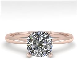1.03 CTW Cushion Cut VS/SI Diamond Engagement Designer Ring 14K Rose Gold - REF-275N3Y - 32174