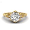 Image 2 : 1.17 CTW VS/SI Diamond Solitaire Art Deco Ring 18K Yellow Gold - REF-381M8F - 37216