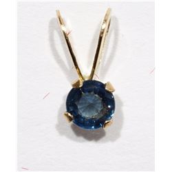#5-14KT YELLOW GOLD BLUE SAPPHIRE PENDANT