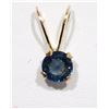 Image 1 : #5-14KT YELLOW GOLD BLUE SAPPHIRE PENDANT