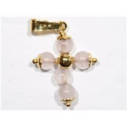 #14-10KT YELLOW GOLD ROSE QUARTZ (APPROX 1.05G)