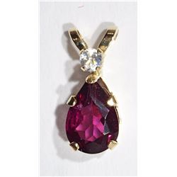 #17-10KT YELLOW GOLD GARNET (0.87CT) PENDANT