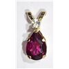 Image 1 : #17-10KT YELLOW GOLD GARNET (0.87CT) PENDANT