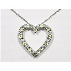 #21-STERLING SILVER PERIDOT & CUBIC ZIRCONIA