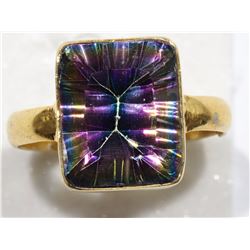 #29-STERLING SILVER GOLD TONE RAINBOW MYSTIC