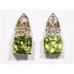 #34-10KT YELLOW GOLD PERIDOT & DIAMOND