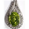 Image 1 : #35-STERLING SILVER PERIDOT (1.30CT) & DIAMOND