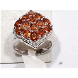 #36-STERLING SILVER ORANGE SAPPHIRE (2.30CT)