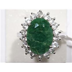#40-STERLING SILVER OVAL SHAPE EMERALD (7.60CT)