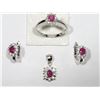 Image 1 : #43-STERLING SILVER RUBIES (1.00CT) & 32 WHITE