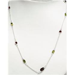#44-STERLING SILVER AGATE, PERIDOT , QUARTZ &