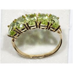 #45-10KT YELLOW GOLD 5 PERIDOT (2.97CT) RING