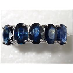 #46-10KT WHITE GOLD 5 BLUE SAPPHIRE (2.50CT) RING