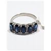 Image 3 : #46-10KT WHITE GOLD 5 BLUE SAPPHIRE (2.50CT) RING
