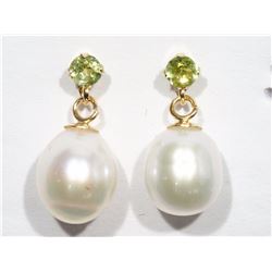 #47-14KT YELLOW GOLD PERIDOT (0.10CT) & FRESHWATER