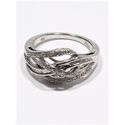 #49-STERLING SILVER 29 DIAMOND (0.18CT) SWIRL