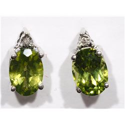 #50-STERLING SILVER PERIDOT (1.80CT) & DIAMOND