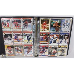 BINDER OF 228 ASST HOCKEY CARDS FROM EARLY 90'S TO