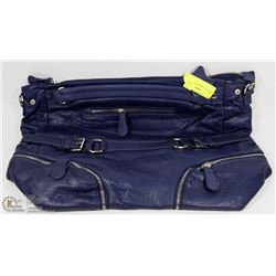 LARGE BLUE ZIPPER HAND BAG