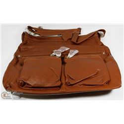 LARGE ORANGE BROWN TOTE PURSE