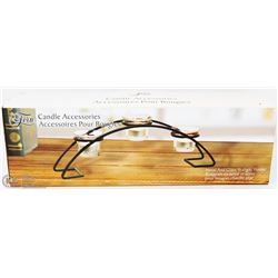 FERN METAL AND GLASS TEALIGHT HOLDER