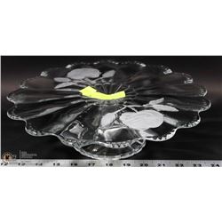 LARGE MIKASA CAKE PLATTER WITH ETCHED ROSES