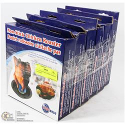 LOT OF 6 NEW NON STICK CHICKEN ROASTERS