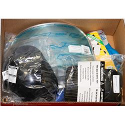 LOT OF WORK GEAR, INCLUDES RUBBER GRIP GLOVES,