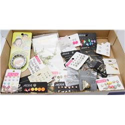 FLAT OF NEW COSTUME JEWELRY EARRINGS,