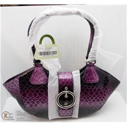 NEW PURPLE SNAKESKIN STYLE PURSE WITH
