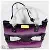 Image 1 : NEW LARGE PURPLE SNAKESKIN STYLE HANDBAG