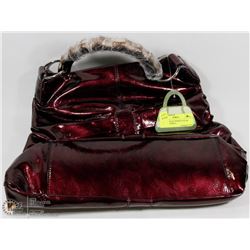 NEW METALLIC PURPLE COLOR LARGE HANDBAG