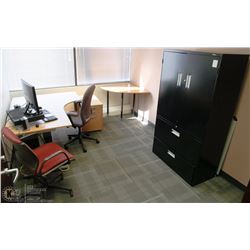 RM5-DESK, OFFICE DRAWERS ON CASTERS, CORNER