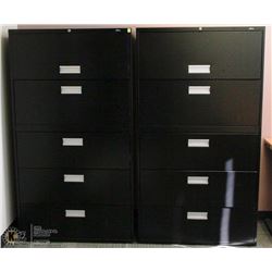 RM16-LOT OF 2-5 DRAWER LATERAL FILING CABINETS