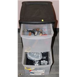 OPEN-LARGE 2 DRAWER PLASTIC STORAGE UNIT
