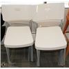 Image 1 : OPEN-LOT OF 11 STACKING WHITE PLASTIC CHAIRS.