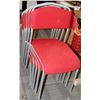 Image 1 : OPEN-LOT OF 6 RED FABRIC STACKING CHAIRS
