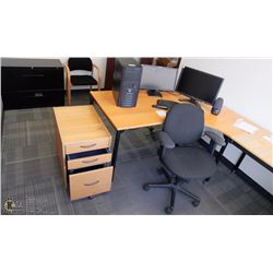 RM21-DESK WITH OFFICE CHAIR, WAITING CHAIR,