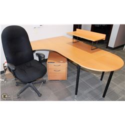 RECEP-DESK, DRAWERS ON CASTERS, EXECUTIVE