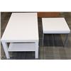 Image 1 : RECEP-MATCHING WHITE COFFEE TABLE AND END TABLE.