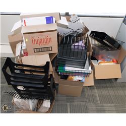 RECEP-APPROX 10+ BOXES OF MISC OFFICE SUPPLIES