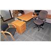 Image 1 : RM31-DESK, EXEC OFFICE CHAIR, DRAWERS ON