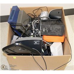 SERVER-LARGE BOX OF MISC COMPUTER SPEAKERS,